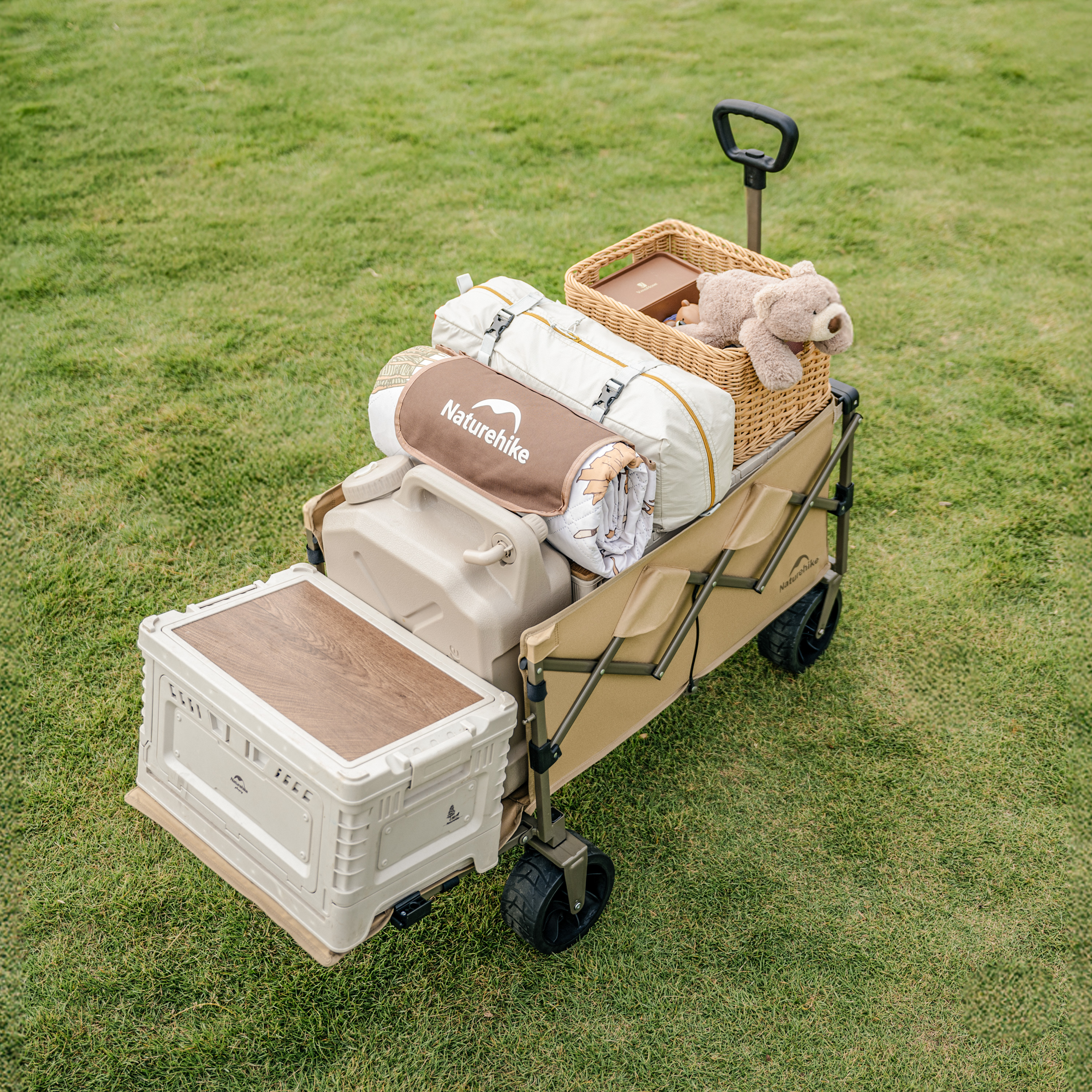 Naturehike skládací transportní vozík s rozšířením 100 + 50 l – 11,4 kg – krémový